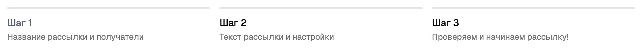 Три шага рассылки